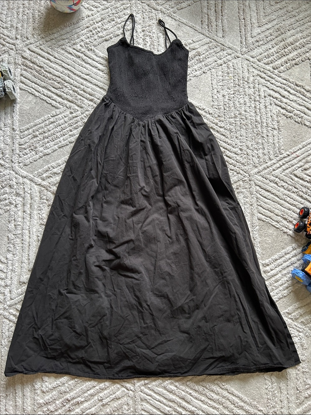 Dissh Black Smocked Bodice Maxi Dress